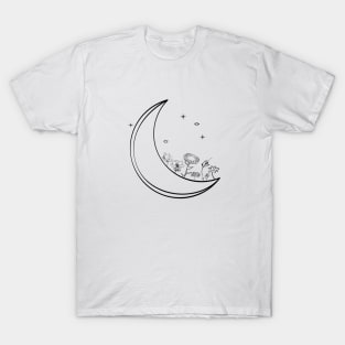 Let Your Light Shine Shirt, Floral Moon Shirt, Floral Woman tee, Moon Lover Shirt T-Shirt